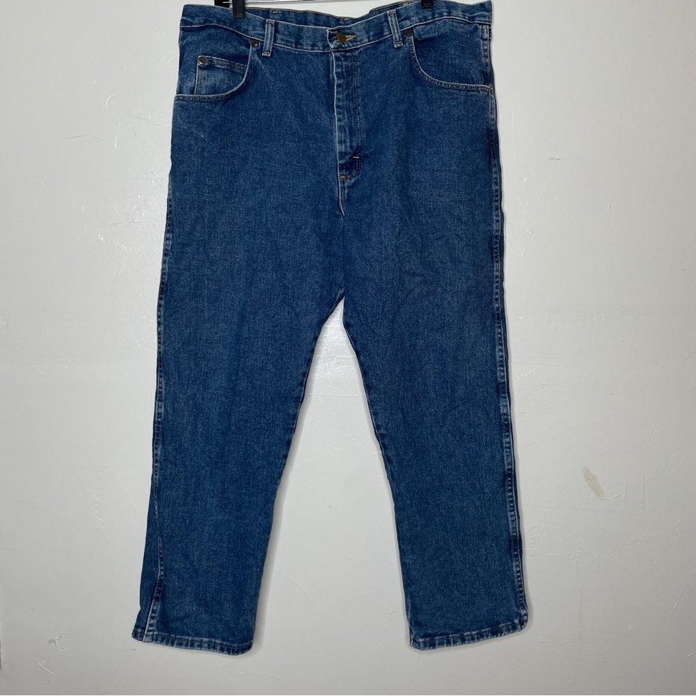 WRANGLER RUGGED WEAR 100% COTTON DARK WASH STRAIGHT FIT JEANS 40x 29